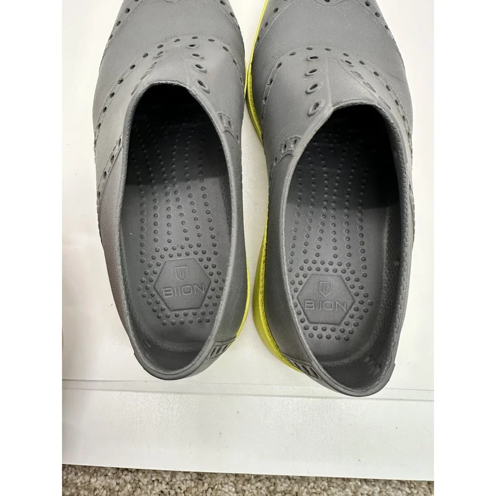 Biion Grey Yellow Rubber Oxford‎ Spikeless Golf Brights Shoes 39 Slip On Sporty